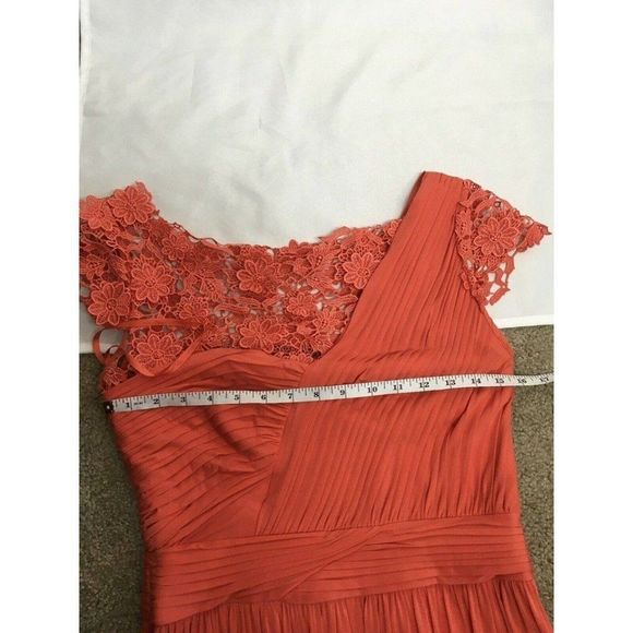 Coast (British) Full Length Prom Indian Wedding Gown Bright Orange US8 Lace top - Picture 10 of 10